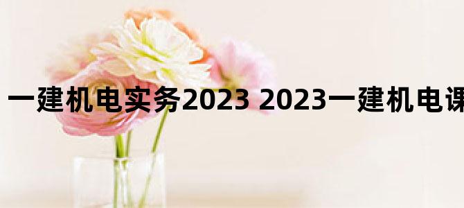 '一建机电实务2023 2023一建机电课件免费网盘下载'